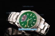 Rolex Milgauss Oyster Perpetual Full Steel with Black Dial and Orange Second Hand-Green Glass
