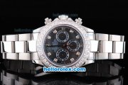 Rolex Daytona Oyster Perpetual chronometer Automatic with Black Dial and Full Diamond Bezel and Diamond Marking