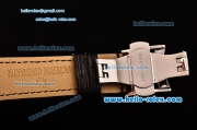 Vacheron Constantin Patrimony Swiss ETA 2836 Automatic Steel Case Diamond Bezel and Black Leather Strap with White Dial Stick Markers