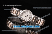 Cartier Ballon Bleu De Small Swiss Quartz Rose Gold/Steel Case with White Dial Two Tone Bracelet and Roman Numeral Markers