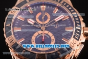 Ulysse Nardin Maxi Marine Diver Miyota Quartz Rose Gold Case with Blue Dial and Stick Markers