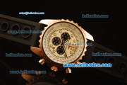 Breitling Chronospace Chronograph Quartz Rose Gold Case with White Dial and Black Rubber Strap