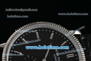 Patek Philippe Calatrava Miyota Quartz Steel Case with Silver Stick Markers and Black Dial