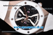 Audemars Piguet Royal Oak Concept Japanese Miyota OS20 Quartz Rose Gold Case with Skeletoon Dial and White Rubber Strap (EF)