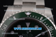 Rolex Submariner Clone Rolex 3135 Automatic Stainless Steel Case/Bracelet with Green Dial and Dot Markers - 1:1 Original (GF)