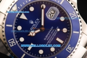 Rolex Submariner Swiss ETA 2836 Automatic Movement Steel Case and Strap with Blue Dial and Blue Bezel 43mm