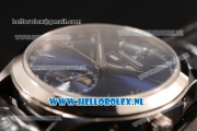 Jaeger-LECoultre Master Calendar 9015 Auto Steel Case with Blue Dial and Black Leather Strap