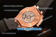 Audemars Piguet Royal Oak Offshore Chrono Clone AP Calibre 3126 Automatic Rose Gold Case with Black Dial PVD Bezel and White Stick Markers (EF)