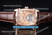 Parmigiani Kalpa Grande Clone Parmigiani PF331.01 Automatic Rose Gold Case with Rose Gold Dial Stick/Arabic Numeral Markers and Brown Leather Strap