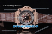 Hublot Masterpiece MP 08 Antikythera Sunmoon Asia 2813 Automatic Rose Gold Case Brown Leather Strap and Skeleton Dial