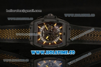 Hublot MP-06 Senna Chrono Miyota OS20 Quartz PVD Case with Yellow Stick Markers and Skeleton Dial