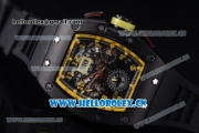 Richard Mille RM011-FM Asia ST25 Automatic PVD Case with Skeleton Dial PVD Bezel Arabic Numeral Markers and Black Rubber Strap