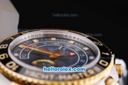 Rolex Yacht-Master II Oyster Perpetual Swiss ETA 2813 Automatic Two Tone ETA Case with Black Bezel and Black MOP Dial