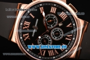 Ulysse Nardin Marine Chrono Asia Automatic Rose Gold Case with Roman Numeral Markers and Black Dial