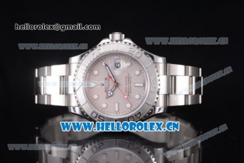 Rolex Yacht-Master 40 Clone Rolex 3135 Automatic Stainless Steel Case/Bracelet with Silver Dial and Dot Markers (BP)