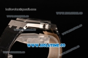 Audemars Piguet Royal Oak Lady Swiss Quartz Steel Case with Black Leather Strap Black Dial and Stick Markers