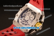 Richard Mille RM11-03 Swiss Valjoux 7750 Automatic Steel Case Skeleton Dial With Arabic Numeral Markers Red Rubber Strap(KV)