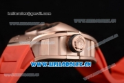 Richard Mille RM053 Asia Automatic Rose Gold Case with Skeleton Dial and Red Rubber Strap