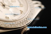 Rolex Day-Date Automatic Movement ETA Coating Case with Silver Dial and Diamond Markers/Bezel