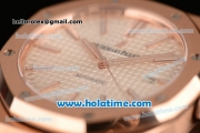 Audemars Piguet Royal Oak Swiss ETA 2824 Automatic Full Rose Gold with Sitck Markers and White Dial - 1:1 Original