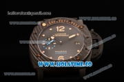 Panerai PAM 616 Luminor Submersible 1950 Carbotech – 3 Days Automatic Clone Panerai P.9000 Automatic Real Carbon Fiber Case with Black Dial and Dot Markers