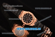 Audemars Piguet Royal Oak 39MM Miyota 9015 Automatic Rose Gold Case with Black Dial and Stick Markers (BP)