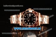 Rolex GMT-Master II Swiss ETA 2836 Automatic Rose Gold Case With Ceramic Bezel Black Dial 126715CHNR bk
