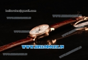 BlancPain Villeret Miyota 9015 Automatic Rose Gold Case with White Dial Arabic and Brown Leather Strap (EF)