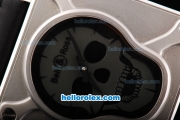 Bell & Ross BR 01-94 Automatic Movement with Silver Case and skeleton Dial-Black Leather Strap