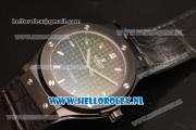 Hublot Classic Fusion 9015 Auto PVD Case with Black Dial PVD Bezel and Black Leather Strap