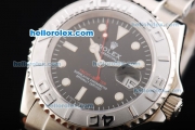 Rolex Yacht-Master Swiss ETA 2836 Automatic Movement Silver Case with Black Dial and SS Strap