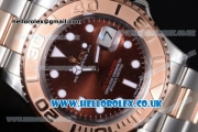 Rolex Yacht-Master 40 Swiss ETA 2836 Automatic Two Tone Case/Bracelet with Brown Dial and Dot Markers (BP)