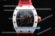 Richard Mille RM 055 Bubba Watson 9015 Automatic Ceramic Case with Black Dial Dots Markers and Rubber Strap