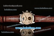 Patek Philippe Grand Complication Asia R10-Tourbillon Automatic Steel Case with White Dial Roman Numeral Markers and Brown Leather Strap
