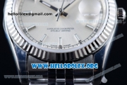 Rolex Datejust Clone Rolex 3135 Automatic Steel Case with Silver Dial Stick Markers and Stainless Steel Bracelet - 1:1 Original (AR)