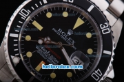 Rolex Submariner Oyster Perpetual Chronometer Automatic with Black Dial and Bezel ,Yellow Marking