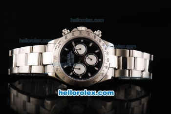 Rolex Daytona Oyster Perpetual Swiss Valjoux 7750 Automatic Movement Full Steel with Black Dial and White Subdials - Stick Markers