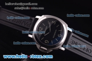 Panerai Luminor Base Pam 219 Asia 6497 Manual Winding Steel Case with Black Dial and Black Rubber Strap