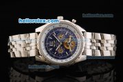 Breitling for Bentley Motors Tourbillon Automatic Movement Full Steel with Blue Dial and Stick Markers