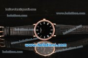 Patek Philippe Calatrava Miyota OS2035 Quartz Rose Gold Case with White Roman Numeral Markers and Black Dial