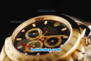 Rolex Daytona II Automatic Movement Full Gold with Stick Markers and Black Dial