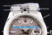 Rolex Datejust Clone Rolex 3135 Automatic Stainless Steel Case/Bracelet with Grey Dial and Stick Markers (BP)