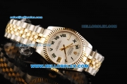 Rolex Datejust Automatic Movement White Dial with Gold Bezel and Two Tone Strap-Lady Model