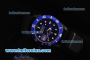 Rolex Submariner Automatic Movement PVD Case with Blue Dial - Blue Bezel and Black Nylon Strap