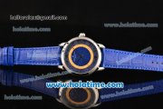 Vacheron Constantin Metiers D Art Miyota OS2035 Quartz Steel Case with Blue Dial and Blue Leather Strap