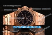 Audemars Piguet Royal Oak Chronograph Miyota OS10 Quartz Rose Gold Case with Blue Dial and Rose Gold Bracelet