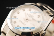 Rolex Datejust Oyster Perpetual Automatic with White Dial and Diamond Marking-Small Calendar