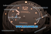 Panerai Luminor Submersible 1950 Carbotech 3 Days Automatic Clone P.9000 Automatic Carbon Fiber Case with Black Dial and Yellow Dot Markers (ZF)