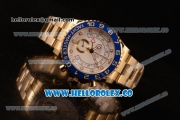 Rolex Yacht-Master II Chronograph Swiss Valjoux 7750 Automatic Yellow Gold Case with White Dial and Yellow Gold Bracelet - (BP)