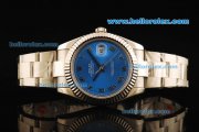 Rolex Datejust II Rolex 3135 Automatic Movement Full Steel with Blue Dial and Roman Numerals